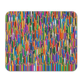 Коврик прямоугольный с принтом Разноцветные карандаши в Кировске, натуральный каучук | размер 230 х 185 мм; запечатка лицевой стороны | дизайнер | карандаш | палитра | паттерн | радуга | рисование | рисунок | художник | цвет | цветной | школа