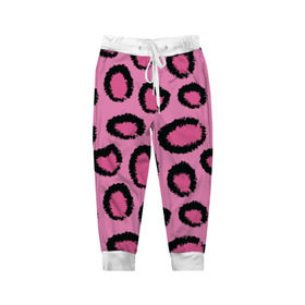 Детские брюки 3D с принтом Розовый гепард в Кировске, 100% полиэстер | манжеты по низу, эластичный пояс регулируется шнурком, по бокам два кармана без застежек, внутренняя часть кармана из мелкой сетки | африка | животное | леопард