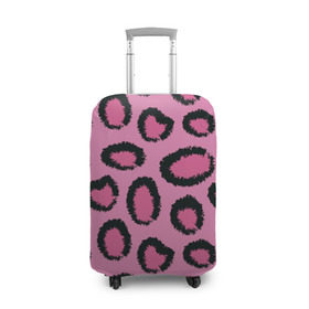 Чехол для чемодана 3D с принтом Розовый гепард в Кировске, 86% полиэфир, 14% спандекс | двустороннее нанесение принта, прорези для ручек и колес | Тематика изображения на принте: африка | животное | леопард