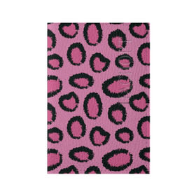 Обложка для паспорта матовая кожа с принтом Розовый гепард в Кировске, натуральная матовая кожа | размер 19,3 х 13,7 см; прозрачные пластиковые крепления | Тематика изображения на принте: африка | животное | леопард