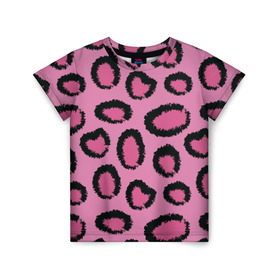 Детская футболка 3D с принтом Розовый гепард в Кировске, 100% гипоаллергенный полиэфир | прямой крой, круглый вырез горловины, длина до линии бедер, чуть спущенное плечо, ткань немного тянется | африка | животное | леопард