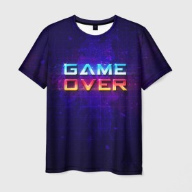 Мужская футболка 3D с принтом Game Over в Кировске, 100% полиэфир | прямой крой, круглый вырез горловины, длина до линии бедер | game | игра | игрок | карта | компьютерные игры | стратегия