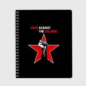 Тетрадь с принтом Rage Against the Machine в Кировске, 100% бумага | 48 листов, плотность листов — 60 г/м2, плотность картонной обложки — 250 г/м2. Листы скреплены сбоку удобной пружинной спиралью. Уголки страниц и обложки скругленные. Цвет линий — светло-серый
 | Тематика изображения на принте: rage against the machine | альтернативный | америка | американская рок группа | брэд уилк | жанр | зак де ла роча | калифорния | лос анджелес | метал | музыка | ню метал | рок | рэп метал | рэп рок | рэпкор | сша