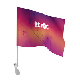 Флаг для автомобиля с принтом AC DC COLLECTION SPACE EDITION в Кировске, 100% полиэстер | Размер: 30*21 см | ac dc | logo | music | pop | rock | usa | альтернатива | металл | музыка | музыкальный | поп | рок
