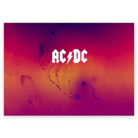 Поздравительная открытка с принтом AC DC COLLECTION SPACE EDITION в Кировске, 100% бумага | плотность бумаги 280 г/м2, матовая, на обратной стороне линовка и место для марки
 | Тематика изображения на принте: ac dc | logo | music | pop | rock | usa | альтернатива | металл | музыка | музыкальный | поп | рок