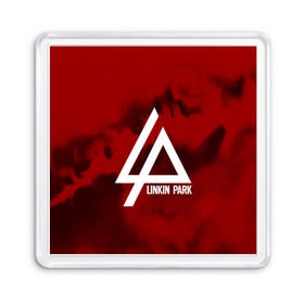 Магнит 55*55 с принтом LINKIN PARK COLOR RED MUSIC в Кировске, Пластик | Размер: 65*65 мм; Размер печати: 55*55 мм | linkin park | logo | music | pop | rock | альтернатива | металл | музыка | музыкальный | поп | рок | честер беннингтон