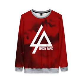 Женский свитшот 3D с принтом LINKIN PARK COLOR RED MUSIC в Кировске, 100% полиэстер с мягким внутренним слоем | круглый вырез горловины, мягкая резинка на манжетах и поясе, свободная посадка по фигуре | linkin park | logo | music | pop | rock | альтернатива | металл | музыка | музыкальный | поп | рок | честер беннингтон