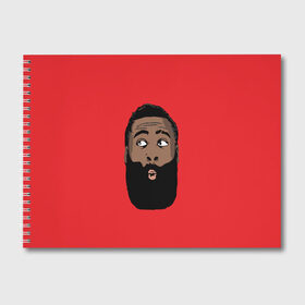 Альбом для рисования с принтом James Harden в Кировске, 100% бумага
 | матовая бумага, плотность 200 мг. | 13 | fear the beard | houston rockets | mvp | nba | баскетбол | джеймс харден | нба | хьюстон рокетс