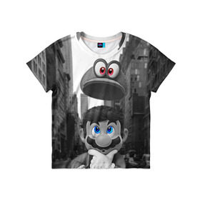 Детская футболка 3D с принтом Super Mario Odyssey в Кировске, 100% гипоаллергенный полиэфир | прямой крой, круглый вырез горловины, длина до линии бедер, чуть спущенное плечо, ткань немного тянется | nintendo | super mario odyssey | марио | нинтендо