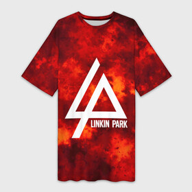 Платье-футболка 3D с принтом LINKIN PARK FIRE MUSIC 2018 в Кировске,  |  | linkin park | logo | music | pop | rock | альтернатива | металл | музыка | музыкальный | поп | рок | честер беннингтон