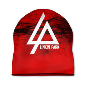 Шапка 3D с принтом LINKIN PARK lightning red в Кировске, 100% полиэстер | универсальный размер, печать по всей поверхности изделия | linkin park | logo | music | pop | rock | альтернатива | металл | музыка | музыкальный | поп | рок | честер беннингтон