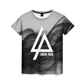 Женская футболка 3D с принтом LINKIN PARK SMOKE GRAY 2018 в Кировске, 100% полиэфир ( синтетическое хлопкоподобное полотно) | прямой крой, круглый вырез горловины, длина до линии бедер | linkin park | logo | music | pop | rock | альтернатива | металл | музыка | музыкальный | поп | рок | честер беннингтон