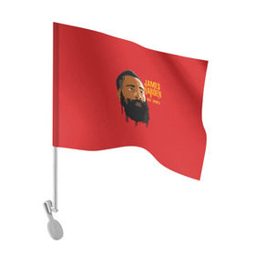 Флаг для автомобиля с принтом James Harden в Кировске, 100% полиэстер | Размер: 30*21 см | fear the beard | houston rockets | nba | rise sports | баскетбол | джеймс харден | нба | хьюстон рокетс