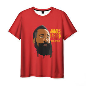 Мужская футболка 3D с принтом James Harden в Кировске, 100% полиэфир | прямой крой, круглый вырез горловины, длина до линии бедер | fear the beard | houston rockets | nba | rise sports | баскетбол | джеймс харден | нба | хьюстон рокетс