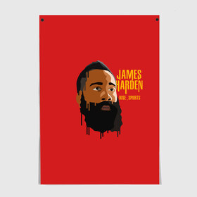 Постер с принтом James Harden в Кировске, 100% бумага
 | бумага, плотность 150 мг. Матовая, но за счет высокого коэффициента гладкости имеет небольшой блеск и дает на свету блики, но в отличии от глянцевой бумаги не покрыта лаком | fear the beard | houston rockets | nba | rise sports | баскетбол | джеймс харден | нба | хьюстон рокетс