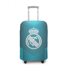 Чехол для чемодана 3D с принтом Real Madrid Geometry Sport в Кировске, 86% полиэфир, 14% спандекс | двустороннее нанесение принта, прорези для ручек и колес | Тематика изображения на принте: emirates | fc | real madrid | геометрия | реал мадрид | футбольный клуб | эмблема