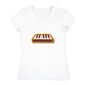 Женская футболка хлопок с принтом Клавиатура в Кировске, 100% хлопок | прямой крой, круглый вырез горловины, длина до линии бедер, слегка спущенное плечо | 