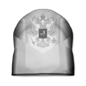 Шапка 3D с принтом RUSSIA - Black Collection в Кировске, 100% полиэстер | универсальный размер, печать по всей поверхности изделия | russia | герб | двуглавый орел | россия | триколор