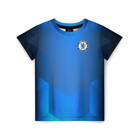 Детская футболка 3D с принтом Chelsea Uniform в Кировске, 100% гипоаллергенный полиэфир | прямой крой, круглый вырез горловины, длина до линии бедер, чуть спущенное плечо, ткань немного тянется | chelsea | emirates | fc | абстракция | геометрия | зож | клуб | линии | мода | модные | мяч | спорт | спортивные | стиль | тренды | флаг россии | футбол | футбольный клуб | челси | экстрим | эмблема