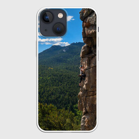 Чехол для iPhone 13 mini с принтом climbing в Кировске,  |  | adrenaline | extreme | hiking | mountaineering | mountains | risk | rock climb | rocks | sport | адреналин | альпинизм | высота | горы | риск | скалолазание | скалы | спорт | туризм | экстрим