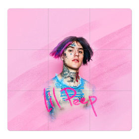 Магнитный плакат 3Х3 с принтом Lil Pink в Кировске, Полимерный материал с магнитным слоем | 9 деталей размером 9*9 см | lil peep | rap | густав ор | лил пип | рэп