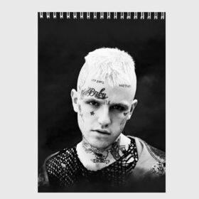 Скетчбук с принтом Rip Peep в Кировске, 100% бумага
 | 48 листов, плотность листов — 100 г/м2, плотность картонной обложки — 250 г/м2. Листы скреплены сверху удобной пружинной спиралью | lil peep | rap | густав ор | лил пип | рэп