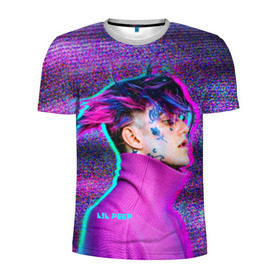 Мужская футболка 3D спортивная с принтом Glitch Peep в Кировске, 100% полиэстер с улучшенными характеристиками | приталенный силуэт, круглая горловина, широкие плечи, сужается к линии бедра | lil peep | rap | густав ор | лил пип | рэп