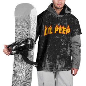 Накидка на куртку 3D с принтом Lil Fire Peep в Кировске, 100% полиэстер |  | lil peep | rap | густав ор | лил пип | рэп