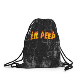 Рюкзак-мешок 3D с принтом Lil Fire Peep в Кировске, 100% полиэстер | плотность ткани — 200 г/м2, размер — 35 х 45 см; лямки — толстые шнурки, застежка на шнуровке, без карманов и подкладки | lil peep | rap | густав ор | лил пип | рэп