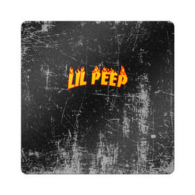 Магнит виниловый Квадрат с принтом Lil Fire Peep в Кировске, полимерный материал с магнитным слоем | размер 9*9 см, закругленные углы | lil peep | rap | густав ор | лил пип | рэп