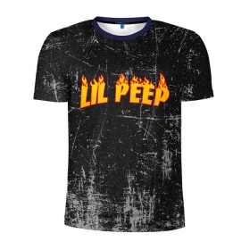 Мужская футболка 3D спортивная с принтом Lil Fire Peep в Кировске, 100% полиэстер с улучшенными характеристиками | приталенный силуэт, круглая горловина, широкие плечи, сужается к линии бедра | Тематика изображения на принте: lil peep | rap | густав ор | лил пип | рэп