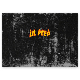 Поздравительная открытка с принтом Lil Fire Peep в Кировске, 100% бумага | плотность бумаги 280 г/м2, матовая, на обратной стороне линовка и место для марки
 | lil peep | rap | густав ор | лил пип | рэп