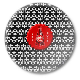 Значок с принтом FALLOUT в Кировске,  металл | круглая форма, металлическая застежка в виде булавки | Тематика изображения на принте: 