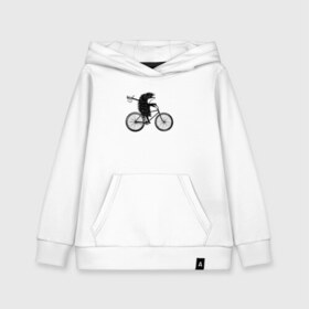Детская толстовка хлопок с принтом Ежик на велосипеде в Кировске, 100% хлопок | Круглый горловой вырез, эластичные манжеты, пояс, капюшен | Тематика изображения на принте: велосипед | ежик