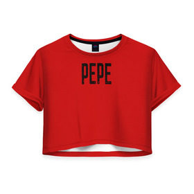 Женская футболка 3D укороченная с принтом LiL PEPE в Кировске, 100% полиэстер | круглая горловина, длина футболки до линии талии, рукава с отворотами | cry baby | emo | lil peep | rap | группа | музыка | надпись | нытик | рэп | эмо