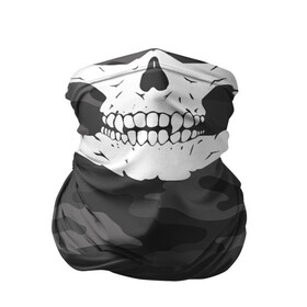 Бандана-труба 3D с принтом Череп маска в Кировске, 100% полиэстер, ткань с особыми свойствами — Activecool | плотность 150‒180 г/м2; хорошо тянется, но сохраняет форму | camouflage | military | skull | военная | камуфляж | череп