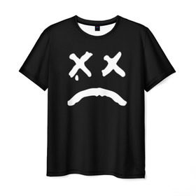Мужская футболка 3D с принтом LiL PEEP RIP в Кировске, 100% полиэфир | прямой крой, круглый вырез горловины, длина до линии бедер | band | cry baby | emo | lil peep | music | musician | rap | smile | swag | tear | музыка | музыкант | нытик | рэп | сваг | слеза | смайлик | эмо