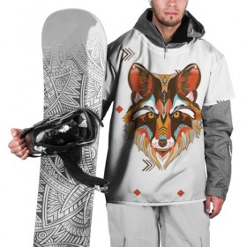 Накидка на куртку 3D с принтом Этнический лис в Кировске, 100% полиэстер |  | Тематика изображения на принте: дикая | дикий | лес | лис | лиса | луна | ночь | собака | тьма