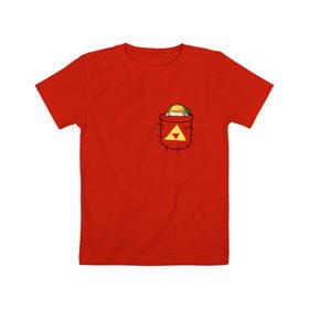 Детская футболка хлопок с принтом Pocket Link в Кировске, 100% хлопок | круглый вырез горловины, полуприлегающий силуэт, длина до линии бедер | Тематика изображения на принте: legend of zelda | link | зельда | линк