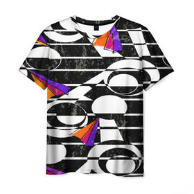 Мужская футболка 3D с принтом Pop ART collection в Кировске, 100% полиэфир | прямой крой, круглый вырез горловины, длина до линии бедер | полосы | цветной | черно белый