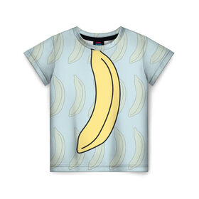Детская футболка 3D с принтом банан в Кировске, 100% гипоаллергенный полиэфир | прямой крой, круглый вырез горловины, длина до линии бедер, чуть спущенное плечо, ткань немного тянется | banana | банан