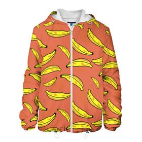 Мужская куртка 3D с принтом банан в Кировске, ткань верха — 100% полиэстер, подклад — флис | прямой крой, подол и капюшон оформлены резинкой с фиксаторами, два кармана без застежек по бокам, один большой потайной карман на груди. Карман на груди застегивается на липучку | Тематика изображения на принте: banan | банан