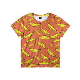 Детская футболка 3D с принтом банан в Кировске, 100% гипоаллергенный полиэфир | прямой крой, круглый вырез горловины, длина до линии бедер, чуть спущенное плечо, ткань немного тянется | Тематика изображения на принте: banan | банан