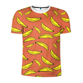 Мужская футболка 3D спортивная с принтом банан в Кировске, 100% полиэстер с улучшенными характеристиками | приталенный силуэт, круглая горловина, широкие плечи, сужается к линии бедра | Тематика изображения на принте: banan | банан
