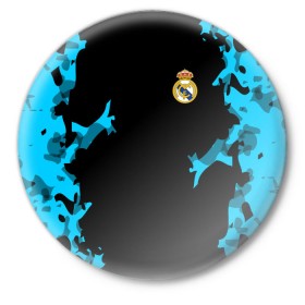 Значок с принтом Real Madrid 2018 Original в Кировске,  металл | круглая форма, металлическая застежка в виде булавки | emirates | fc | real madrid | абстракция | реал мадрид | футбольный клуб | эмблема