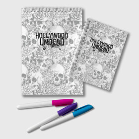 Блокнот с принтом Hollywood Undead в Кировске, 100% бумага | 48 листов, плотность листов — 60 г/м2, плотность картонной обложки — 250 г/м2. Листы скреплены удобной пружинной спиралью. Цвет линий — светло-серый
 | 