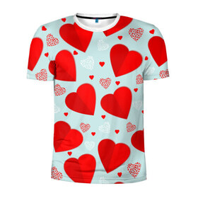 Мужская футболка 3D спортивная с принтом С днем святого Валентина в Кировске, 100% полиэстер с улучшенными характеристиками | приталенный силуэт, круглая горловина, широкие плечи, сужается к линии бедра | 14 | love | валентин | губы | день | любовь | подарок | поцелуй | сердце | страсть | февраль