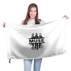 Флаг 3D с принтом Группа Muse в Кировске, 100% полиэстер | плотность ткани — 95 г/м2, размер — 67 х 109 см. Принт наносится с одной стороны | 
