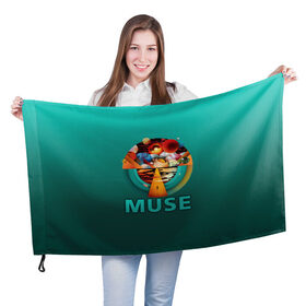 Флаг 3D с принтом Muse в Кировске, 100% полиэстер | плотность ткани — 95 г/м2, размер — 67 х 109 см. Принт наносится с одной стороны | 