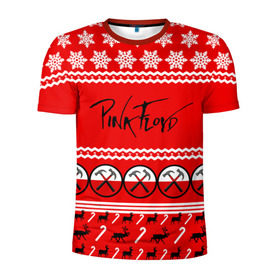 Мужская футболка 3D спортивная с принтом Праздничный Pink Floyd в Кировске, 100% полиэстер с улучшенными характеристиками | приталенный силуэт, круглая горловина, широкие плечи, сужается к линии бедра | pink floyd | pinkfloyd | арт | артрок | группа | д | знак | красный | надпись | новогодний | новый год | пинк флойд | пинкфлойд | праздник | прогрессивный | психоделический | рождество | рок | сид барретт